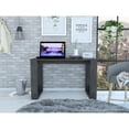 thumbnail image 1 of FM Furniture Aurora Modern Wood Computer Office Desk in Smokey Oak Black, 1 of 6