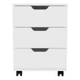 thumbnail image 1 of FM Furniture Lyon 3-Drawer Modern Wood Mobile Filing Cabinet in White, 1 of 8