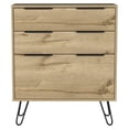 thumbnail image 1 of FM Furniture Praga Modern Metal Dresser with 3-Drawer & Countertop in Light Oak, 1 of 7