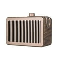 thumbnail image 1 of FM HiFi Stereo Multifunctional TF Card Volume Control Mini Portable Wood Grain Speaker Retro Radio Wireless Plastic, 1 of 1
