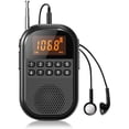thumbnail image 1 of AM FM Portable Radio:1100mAh Rechargeable Transistor Pocket Radio with Best Reception Digital Tuning, LCD Screen,Numeric Keyboard, Earphone, Sleep Timer, for Jogging, Walking, 1 of 8