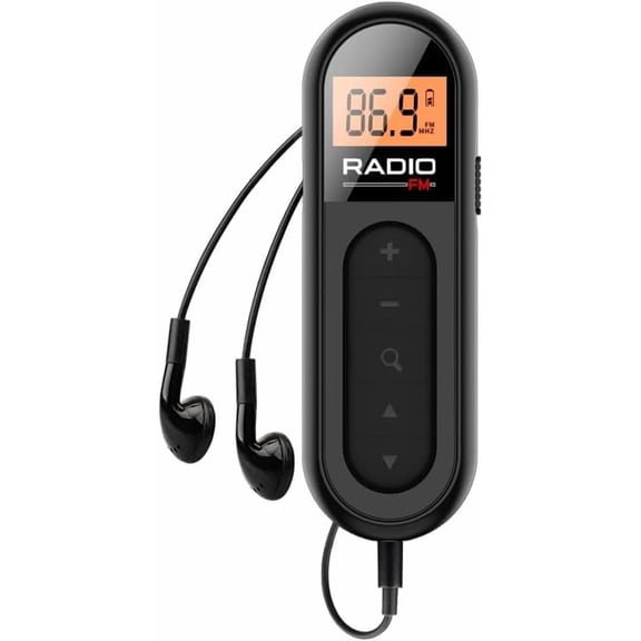 FM Portable Radio, Rechargeable Pocket Radio with Best Reception Digital Tuning, LCD Screen,Belt Clip, Stereo Sound Earphone Jack for Gym, Jogging, Walking, Camping