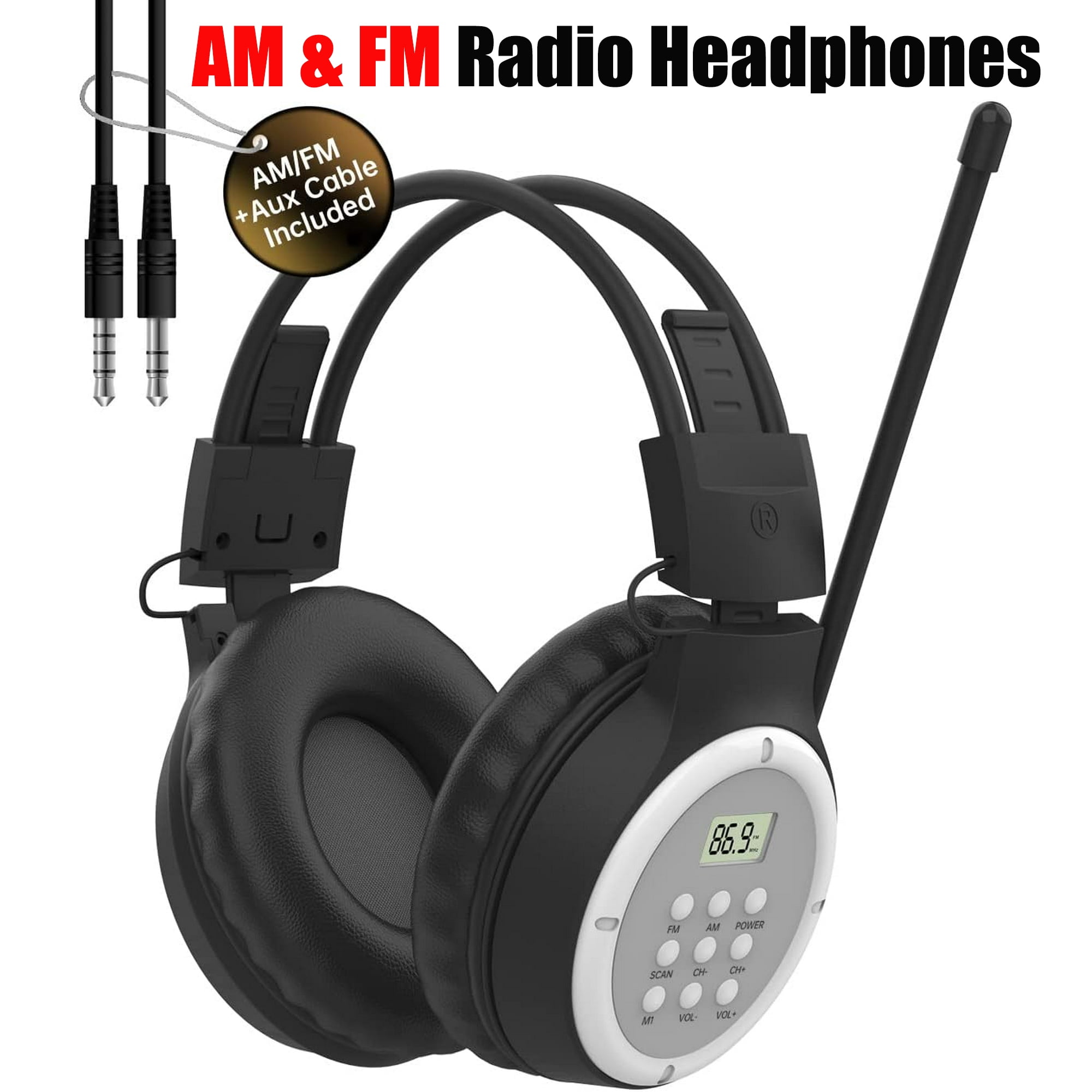 AM FM Radio Headphones, Personal Portable Radio Headset am/fm Digital ...