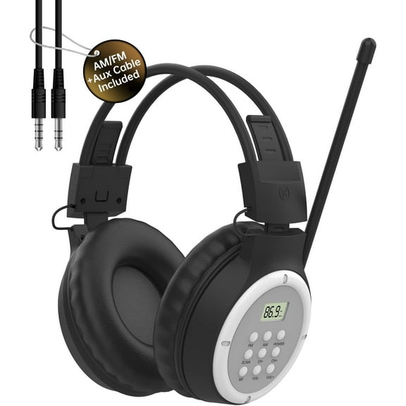 AM FM Radio Headphones Personal Portable Radio Headset am/fm Digital with Best Reception for Jogging Mowing Cycling Meeting Powered by 2 AA Batteries (Not Included)