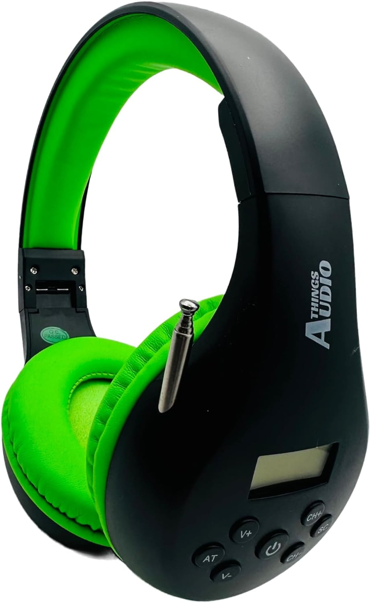 FM Radio Headphones , Great Reception, Sound Quality, Light Weight, Walking, Ease of Use, Jogging, Relaxing, School, Talk Radio, Require 2AA Batteries (Not Included) Black & Lime Green