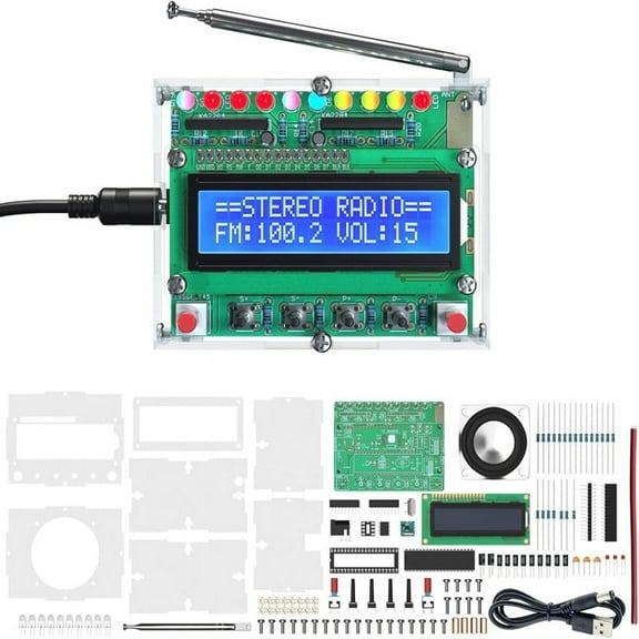 FM Radio Kit,DIY Soldering Projects Radio for Learning Teaching STEM Education Ideal Gift for Family and Friends,1 x soldering practice kit