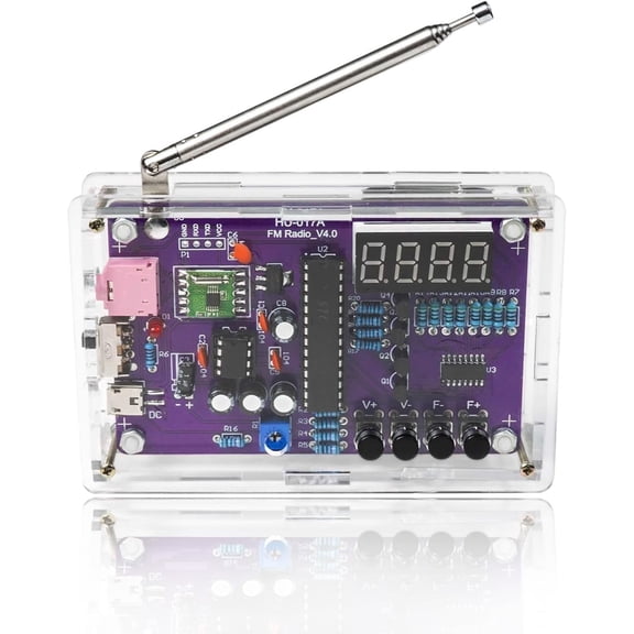 Ylutex Soldering-Practice-Kit, FM Radio Electronics-Kit with 88-108MHz Receiver, 5V USB-Powered Solder Project for Teens & Adults, Age 14