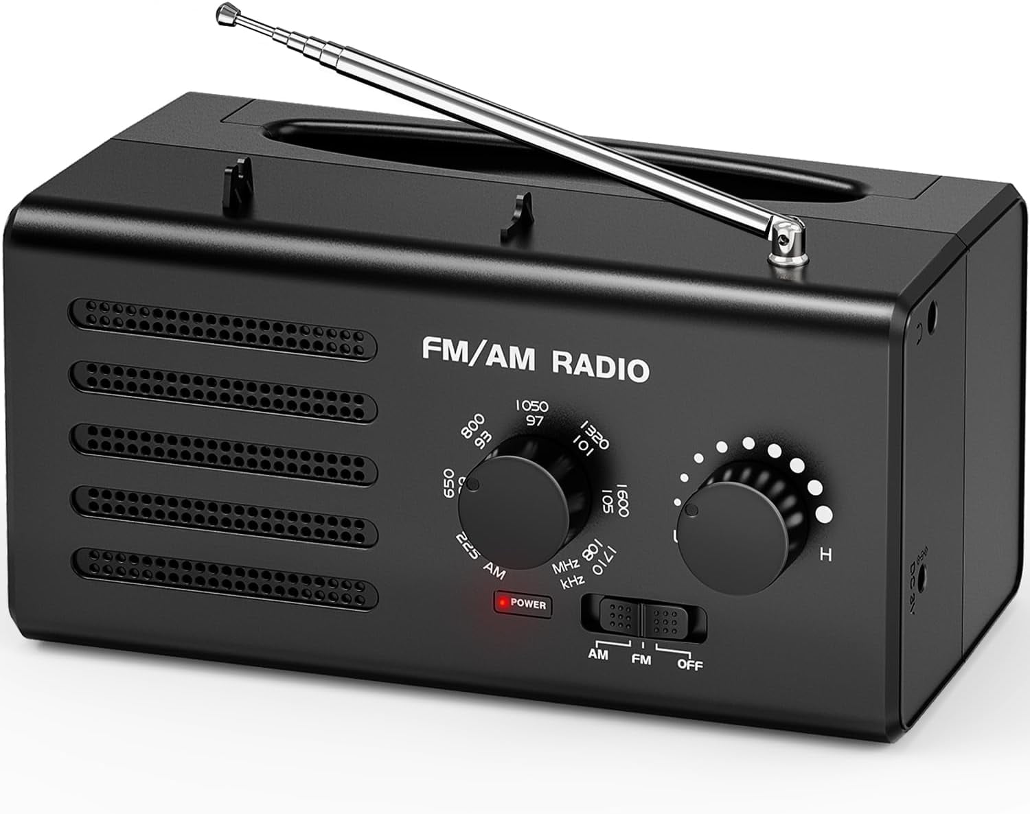 AM FM Radio Portable, Battery Operated & Plug in, Portable Radio with Best Reception for Emergency, Weather Alert, Home Outdoor, Camping, and Gift for Seniors