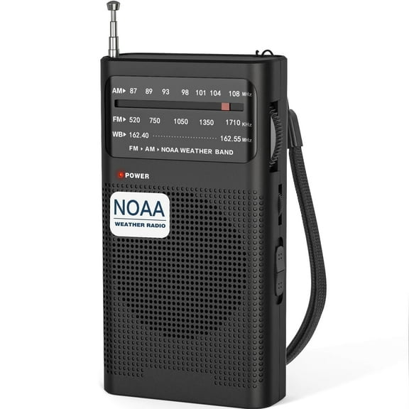 AM FM Radio Portable, NOAA Weather Radio, Transistor Radio 2AA Battery Operated with Long Range Reception, Loud Speaker, Transistor Antenna, Earphone Jack, Small Gifts for Seniors Elderly