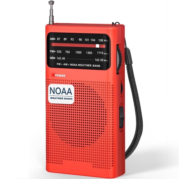 AM FM Radio Portable, NOAA Weather Radio, Transistor Radio 2AA Battery Operated with Long Range Reception, Loud Speaker, Transistor Antenna, Earphone Jack, Small Gifts for Seniors Elderly