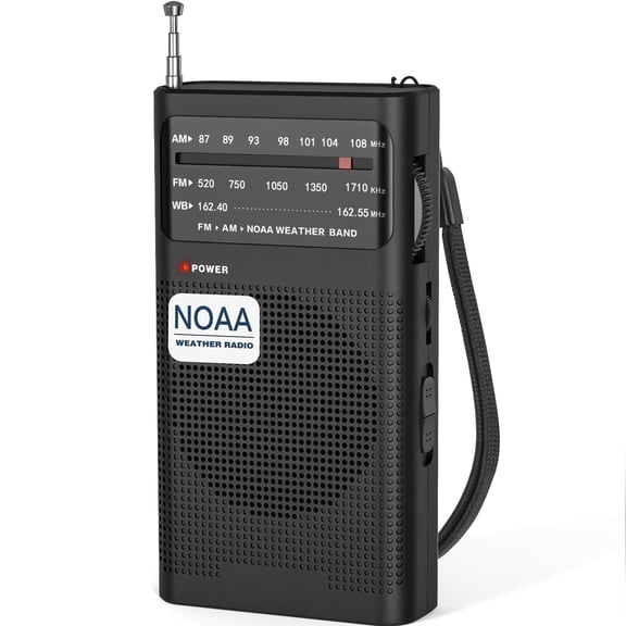 AM FM Radio Portable, NOAA Weather Radio, Transistor Radio 2AA Battery Operated with Long Range Reception, Loud Speaker, Transistor Antenna, Earphone Jack, Small Gifts for Seniors Elderly