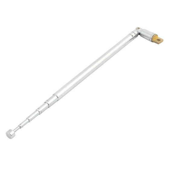 FM Radio TV Metal 6 Sections Telescopic Antenna Aerial Silver Tone 48.3cm Long