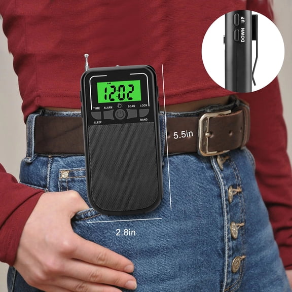 AM FM SW Portable Radio, with Best Reception, Long Battery Life, with LED Flashlight, Emergency Pocket Walkman Radio for Indoor, Outdoor,Walk,Jogging,Gym,Camping