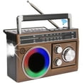 thumbnail image 1 of AM FM SW Radio Portable with Bluetooth Speaker, Illumination, USB TF Card Playing, Solar/USB-C Rechargeable Radios, Colorful Light, Transistor Radios Portable Emergency, Bluetooth Radio, 1 of 6
