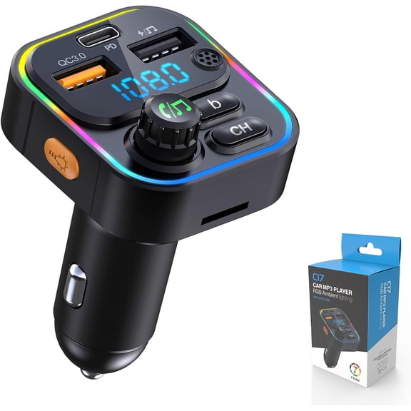 FM Transmitter,22.5W PD C , AUX FM Radio Transmitter, Hands- Calling,Audio Receiver for