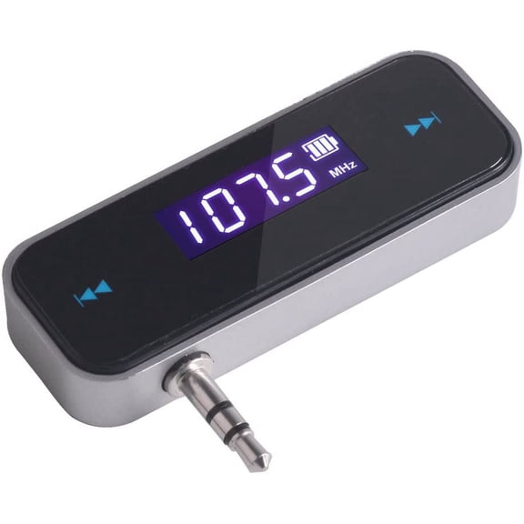 FM Transmitter Audio Adapter Car Kit, Wireless in-Car Radio Transmitter Built-in 3.5mm Aux Port for Cars iPhone 6s 5 SE iPod iPad Smart Phones MP3 MP4 Audio Players