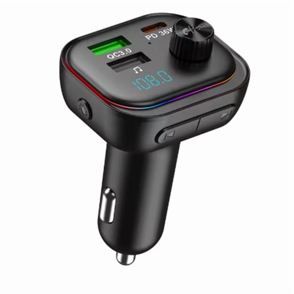 FM Transmitter Bluetoot 5.3 Car Adapter 54W Max with PD36W and USB Fast Charging Receiver Hands-Free Call