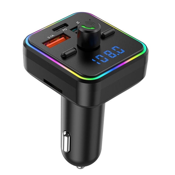 FM Transmitter for Car, 5.3 Wireless Radio Adapter with Dual USB Fast Charger, MP3 Player Support TF/USB Drive, Hands-Free Calling, Voltage Display, for All Vehicles