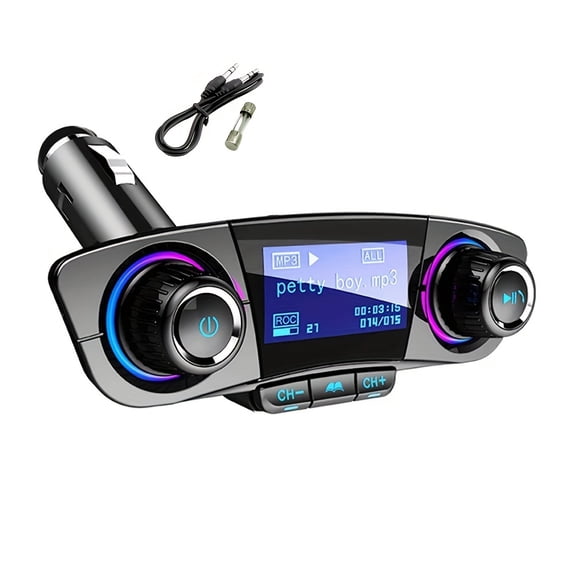 FM Transmitter | MP3 Player | Car Charger Hands-Free Adapter, Car Audio Stereo System, Music Player, Sound Entertainment Accessory Without Battery