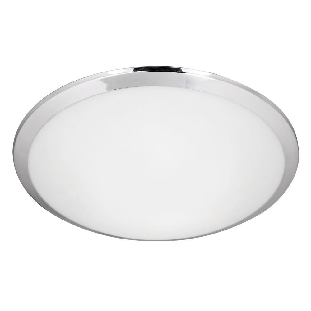 Malta 19W LED Round Flush Mount in Chrome with Opal Glass