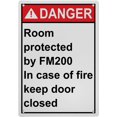 thumbnail image 1 of FM200 Protected Room Keep Door Closed Sign, Industrial Exit Roof Access Sign 8"x12" UV Resistant for Indoor Outdoor Workplace, 1 of 7