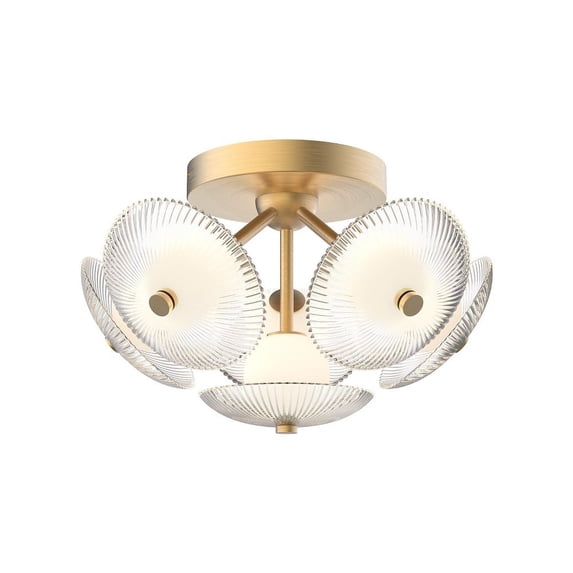FM417606BGCR-Alora Lighting-Hera - 40W 6 LED Flush Mount-9.75 Inches Tall and 15.88 Inches Wide-Brushed Gold Finish