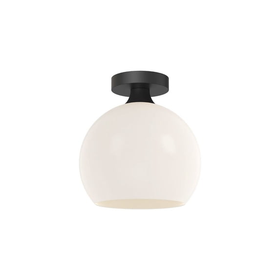 FM506210MBOP-Alora Lighting-Castilla - 1 Light Flush Mount-10.5 Inches Tall and 9.88 Inches Wide-Matte Black Finish-Matte Opal Glass Color