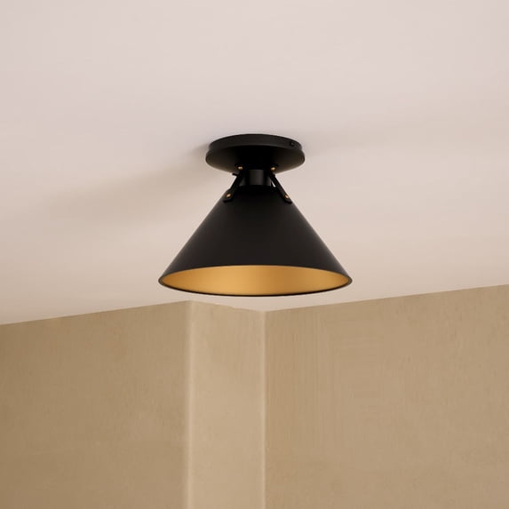 FM584507MB-Alora Lighting-Archer - 1 Light Flush Mount-7 Inches Tall and 9.5 Inches Wide-Matte Black Finish