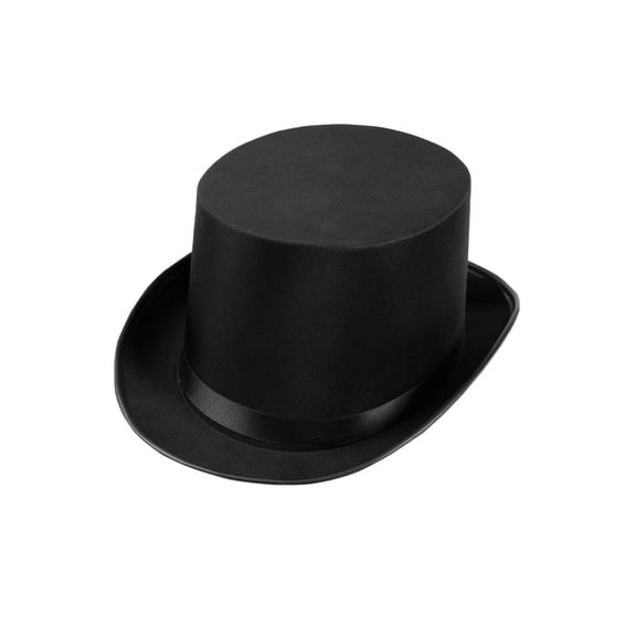 FM63835 Morris Costumes Top Hat Satin Adult Black ,One Size Black
