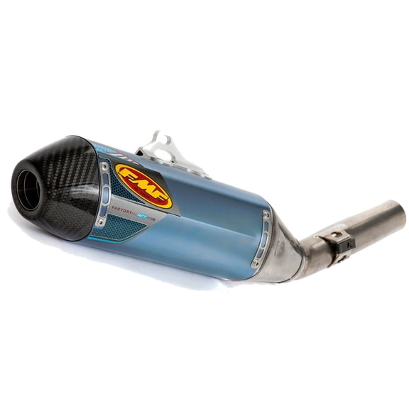 Fmf Racing 042286 Factory 4.1 RCT Slip-On - Blue Anodized Titanium Muffler - Titanium Midpipe - Carbon Endcap