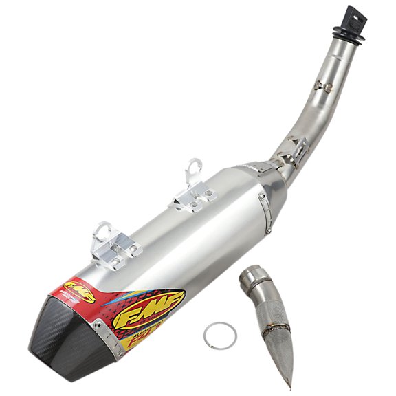 FMF Factory 4.1 RCT Aluminum Slip-On w/Stainless Mid Pipe Carbon Tip (045632)