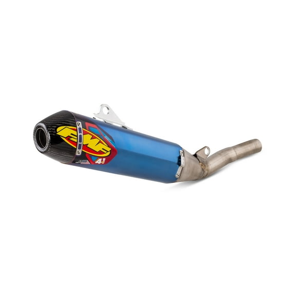 FMF Racing 044455 Factory 4.1 RCT Slip-On - Blue Titanium Muffler - Carbon End Cap