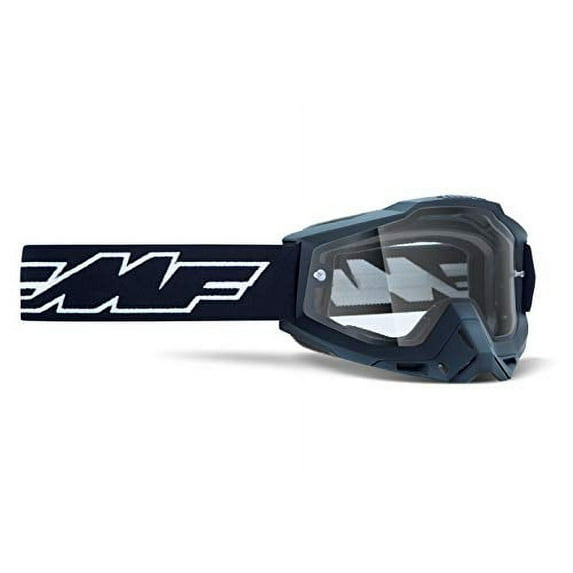 FMF Racing PowerBomb Enduro Rocket Goggles (OSFM, Rocket Black / Clear Lens)