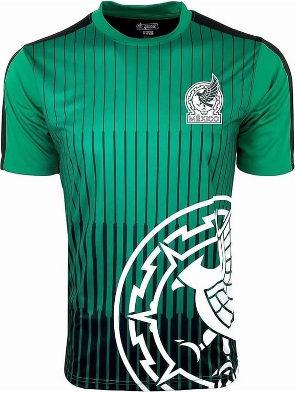 Officially Licensed by Icon Sports Mexico Soccer Jersey, Green Pattern, Men's Small