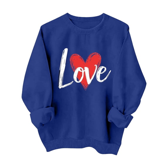 FMFYFH Womens Sweatshirts Crewneck Oversized Pullover Sweaters Cute Graphic Tops Valentines Day Sweatshirt