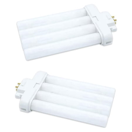 FML27/65K Quad Tube FML 27W 6500K Bulb T4 Plugin Light Bulb Sunlight Lamp Replacement Bulb - Daylight Color Temperature - GX10q-4 4 Pin Base - 10,000 Hours - 1330 Lumens - 2 Pack