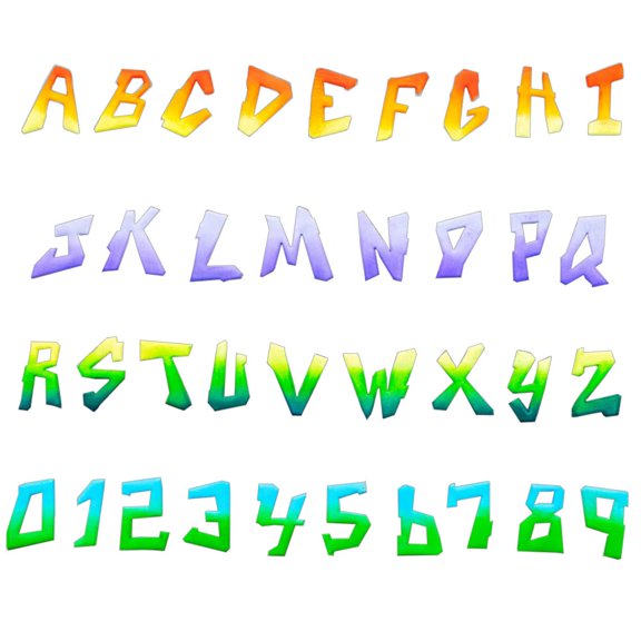 FMM Sugarcraft Graffiti Number and Upper-Case-Alphabet Font Cutters Set