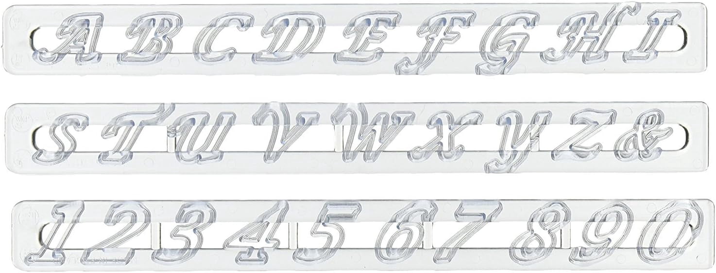 Cutter Script FMM Upper Case Script Alphabet & Number Tappit Cutters Set - Walmart.com