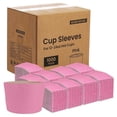 thumbnail image 1 of FMP Brands [200 Pack] Pink Coffee Cup Sleeves Disposable for Hot Drinks, Durable Corrugated Cardboard Cup Sleeves for 10-24 oz Cups, Beverage Insulator and Hand Protection for Hot & Cold Drinks, 1 of 7