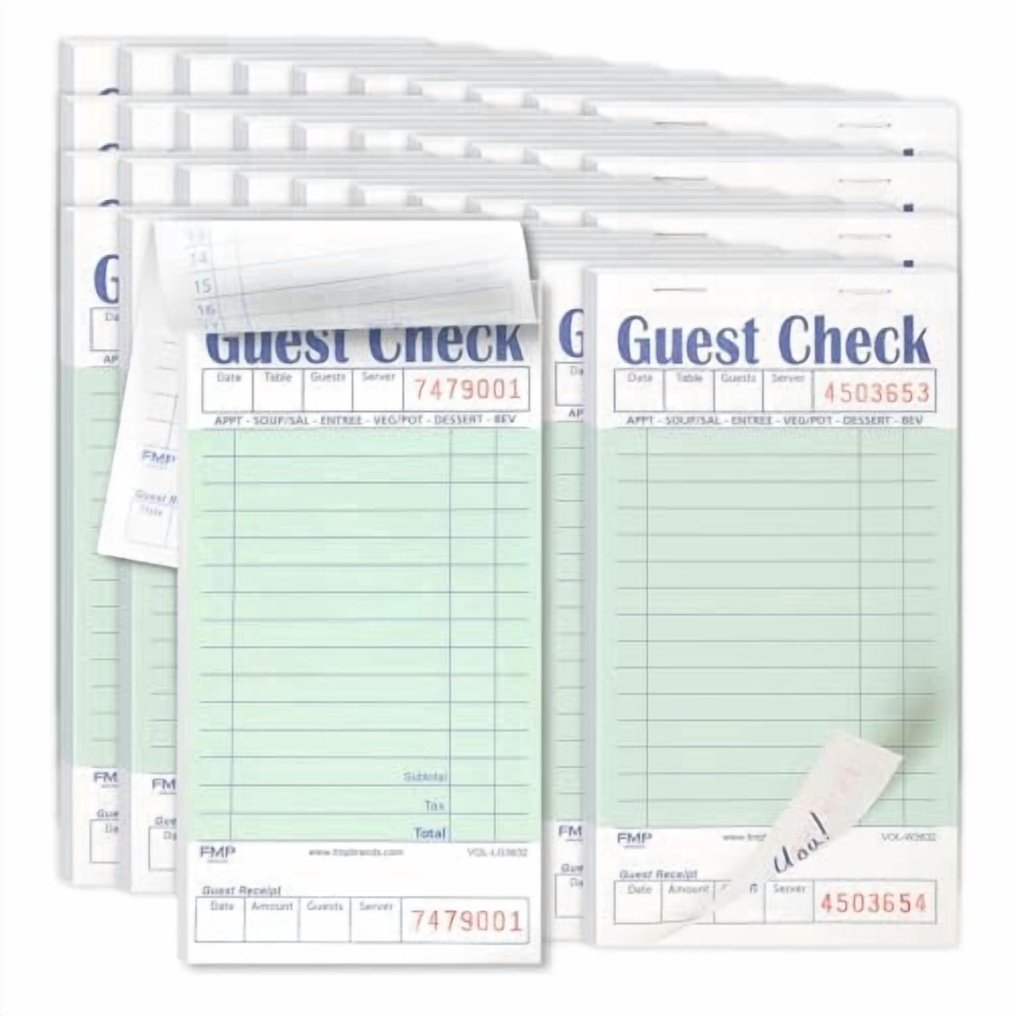 FMP Brands Guest Check Books for Servers, Server Note Pads Paper, Total ...