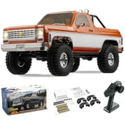 FMS 1/10 RC Crawler FCX10 Chevy K5 Blazer Officially Licensed, RC Pick Up Truck & SUV, 2.4GHZ 11CH Remote Control Car with Two-Speed Transmission, Front and Rear Differentials, Without Battery, Orange