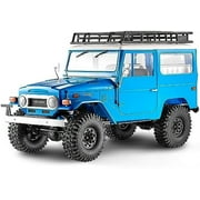 FMS 1/10 RC Crawler FJ40 Toyota Licensed RS 4WD 2.4G Model Car Hobby 4x4 RC Rock Crawler RC Car Offroad RC Truck Remote Control Car with Transmitter for Adults (Blue)