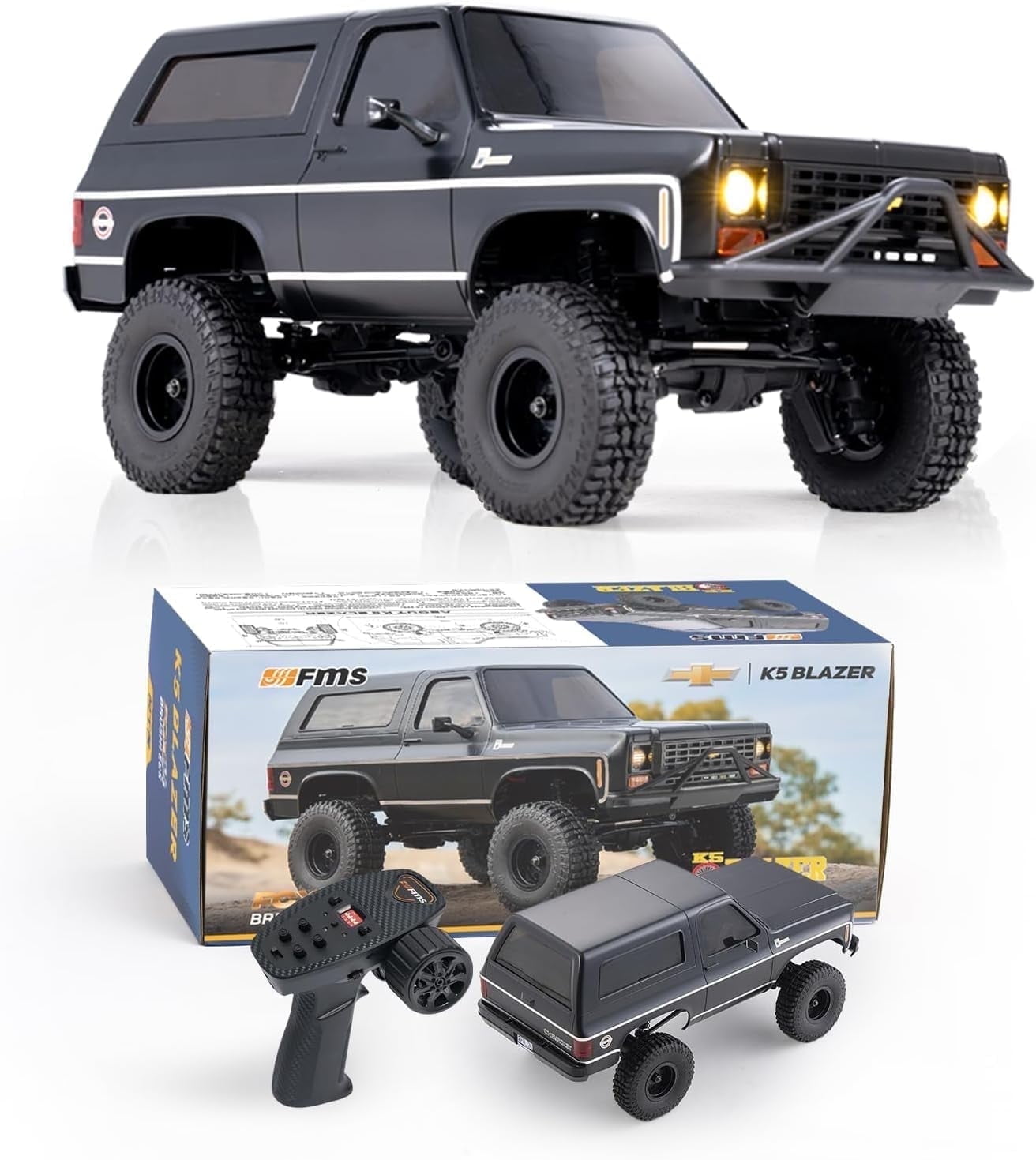 FMS 1:24 FCX24 Chevy K5 Blazer Brushless RTR for Hobby Shops - Walmart  Business Supplies, image size:1312x1469