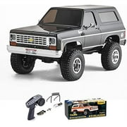 FMS 1/24 RC Crawler FCX24 Chevy K5 Blazer Officially Licensed, Mini RC Car Pick Up Truck & SUV 2 in 1, 4WD 8km/h 2 Speeds Switch, 2.4GHz 3CH Off-Road RC Model with LED Lights for Adults, Black