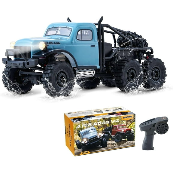 FMS Atlas 1/18 6x6 RC Crawler RTR Waterproof with LED Lights (Blue)
