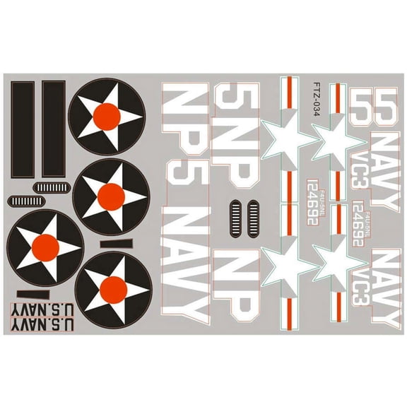 FMS Decal Sheet Red T-28 800mm- FMMPA112RED Decals Trim Pilots Scale Accys