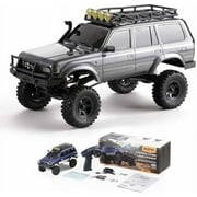 FMS RC Crawler Toyota Cruiser LC80 FCX18-1/18 Offroad Trucks 4X4 RC Rock Crawler with 2.4Ghz Transmission, Portal Axles, LED Lights, 7.4V 900mAh Battery, USB Charger for Adults, Grey