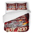 thumbnail image 1 of FMSHPON 3 Piece Bedding Set 1950S Vintage American Hot Rod 1960S 1970S America Antique Twin Size Duvet Cover with 2 Pillowcase for Home Bedding Room Decoration, 1 of 1