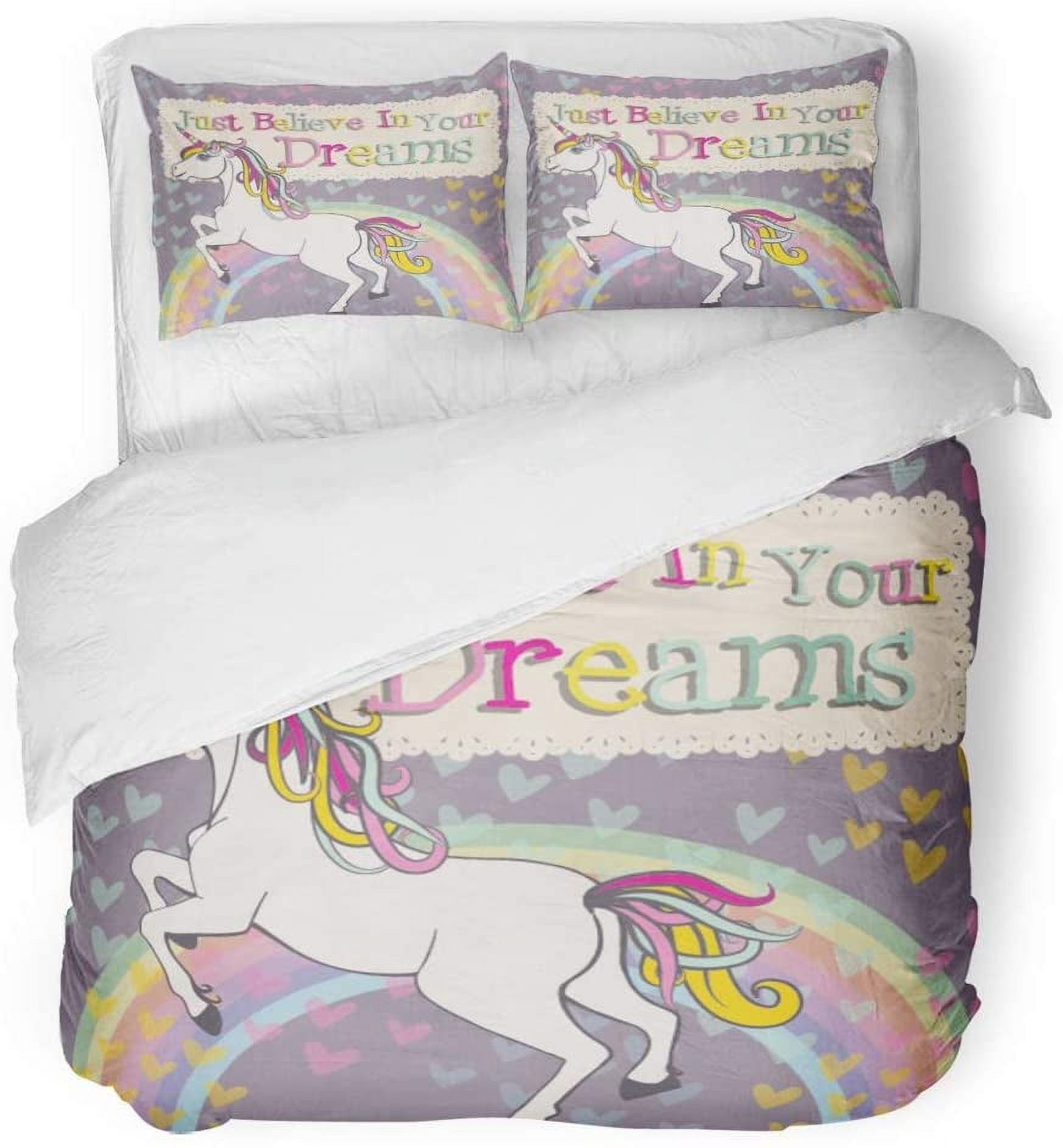 Enchanted Blue Glow Winged Unicorn Bedding