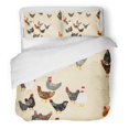 thumbnail image 1 of FMSHPON 3 Piece Bedding Set Colorful Chicken with Hens Farm Cock Abstract Agriculture Bird Chick Twin Size Duvet Cover with 2 Pillowcase for Home Bedding Room Decoration, 1 of 1